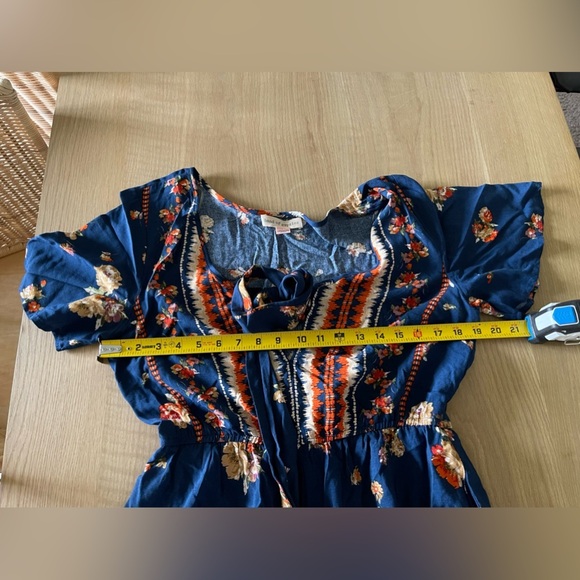 Band of Gypsies|Boho Floral, Mixed Pattern Wide Leg Jumpsuit w Tassels—Size L••• - Picture 11 of 14